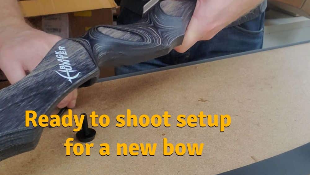 Black Hunter bow to be setup for the first time.